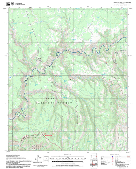 2025 Forest Service Topo Map of Hoodoo Knoll Arizona