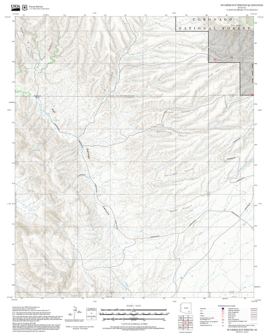 2025 Forest Service Topo Map of Hookers Hot Springs Arizona