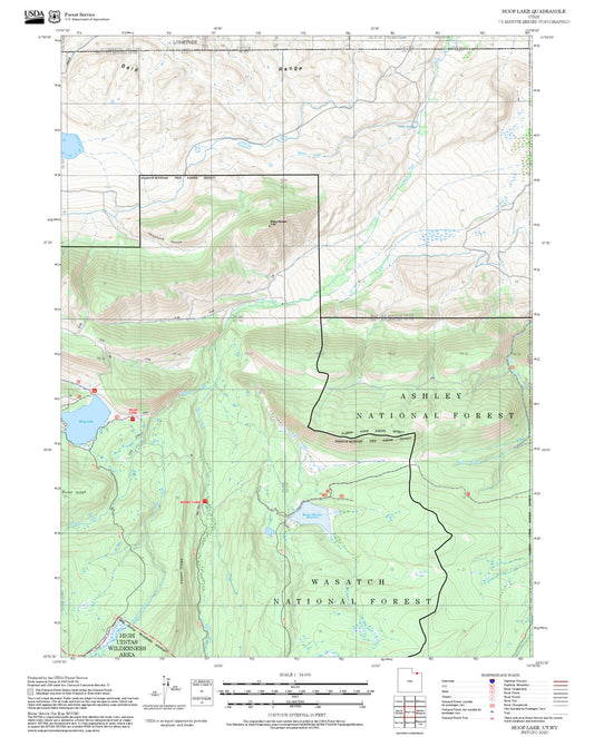 2025 Forest Service Topo Map of Hoop Lake Utah
