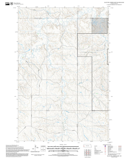 2025 Forest Service Topo Map of Hootowl Creek East North Dakota