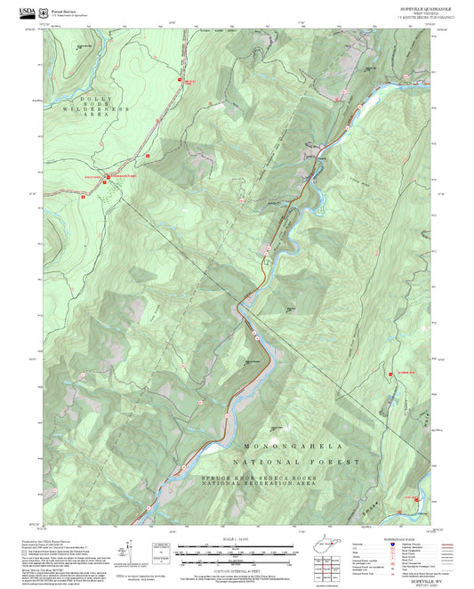 2025 Forest Service Topo Map of Hopeville West Virginia