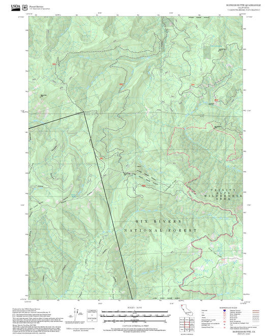 2025 Forest Service Topo Map of Hopkins Butte California