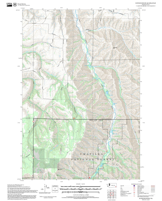 2025 Forest Service Topo Map of Hopkins Ridge Washington