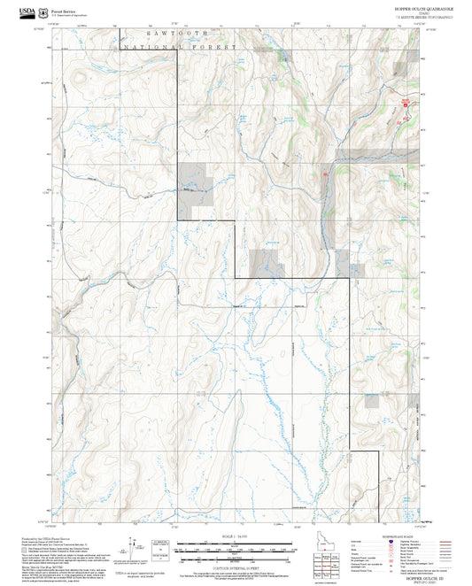 2025 Forest Service Topo Map of Hopper Gulch Idaho