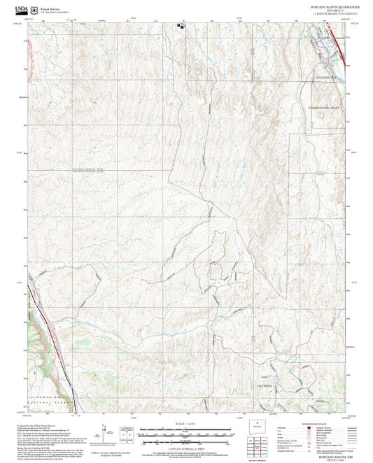 2025 Forest Service Topo Map of Horcado Ranch New Mexico