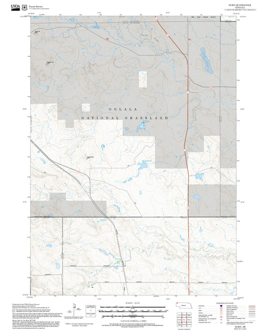 2025 Forest Service Topo Map of Horn Nebraska