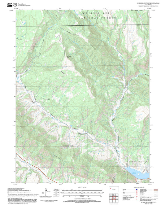 2025 Forest Service Topo Map of Horse Mountain Colorado
