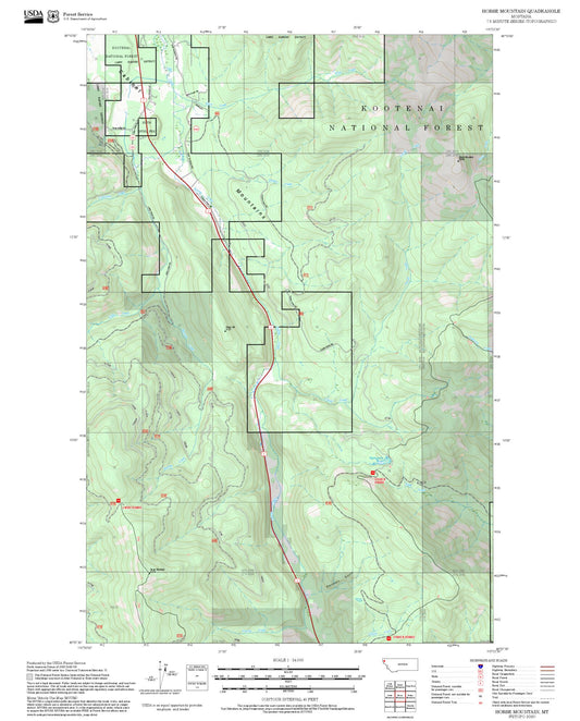 2025 Forest Service Topo Map of Horse Mountain Montana