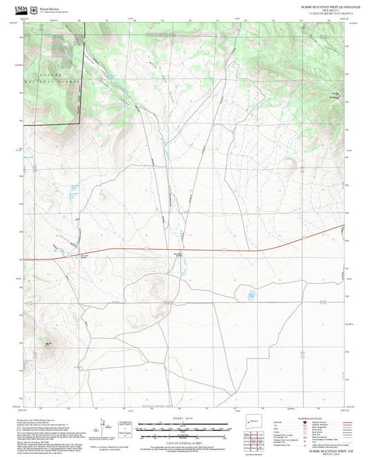 2025 Forest Service Topo Map of Horse Mountain West New Mexico