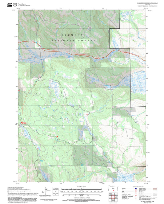 2025 Forest Service Topo Map of Horse Prairie Oregon