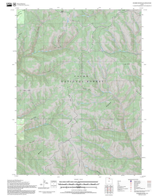 2025 Forest Service Topo Map of Horse Ridge Utah