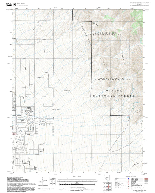 2025 Forest Service Topo Map of Horse Springs Nevada