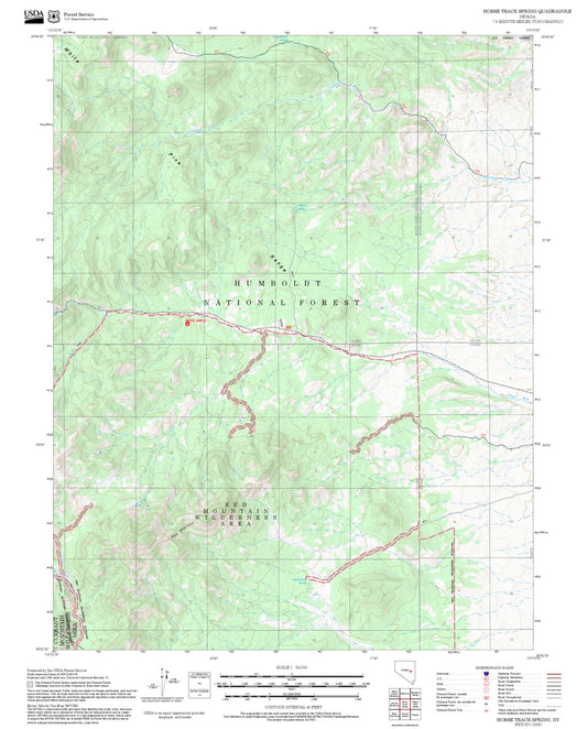 2025 Forest Service Topo Map of Horse Track Spring Nevada