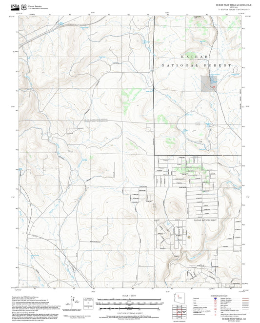 2025 Forest Service Topo Map of Horse Trap Mesa Arizona