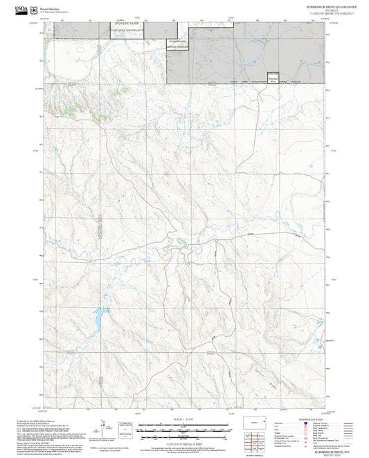 2025 Forest Service Topo Map of Horseshoe Bend Wyoming