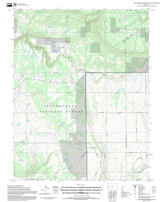 2025 Forest Service Topo Map of Hotchkiss Reservoir Colorado