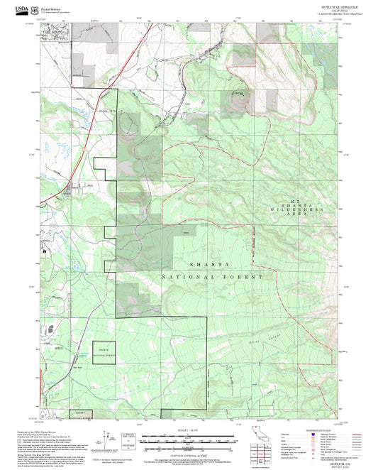 2025 Forest Service Topo Map of Hotlum California