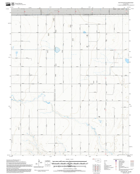 2025 Forest Service Topo Map of Hough NW Oklahoma