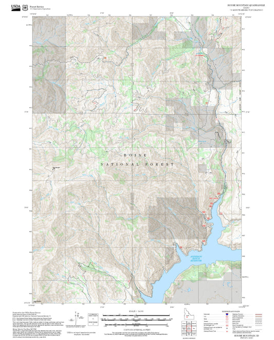 2025 Forest Service Topo Map of House Mountain Idaho