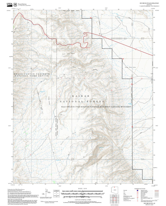 2025 Forest Service Topo Map of House Rock Arizona
