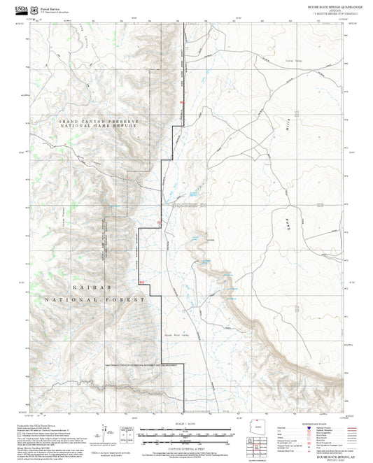 2025 Forest Service Topo Map of House Rock Spring Arizona