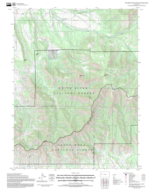 2025 Forest Service Topo Map of Housetop Mountain Colorado