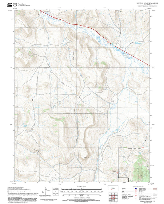 2025 Forest Service Topo Map of Houston Gulch Colorado