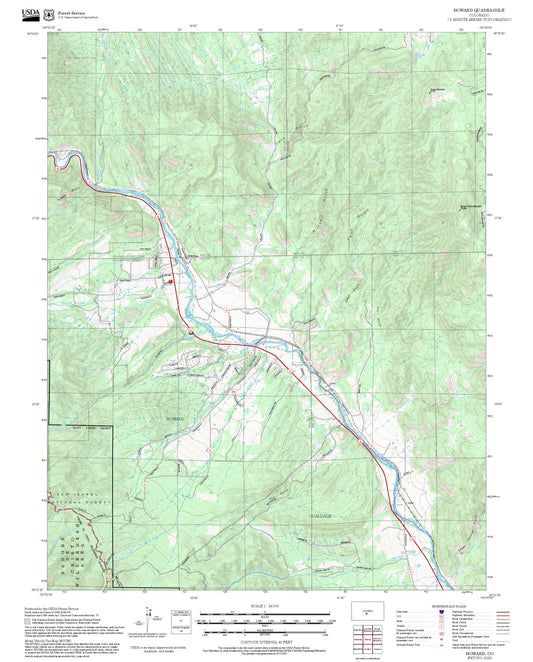 2025 Forest Service Topo Map of Howard Colorado