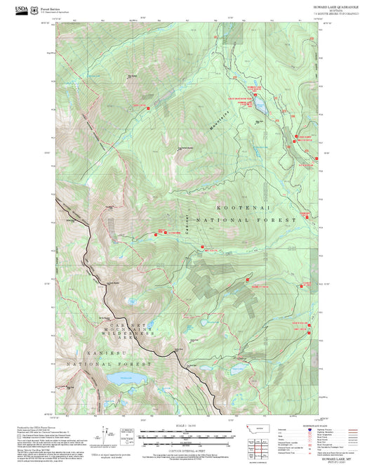 2025 Forest Service Topo Map of Howard Lake Montana