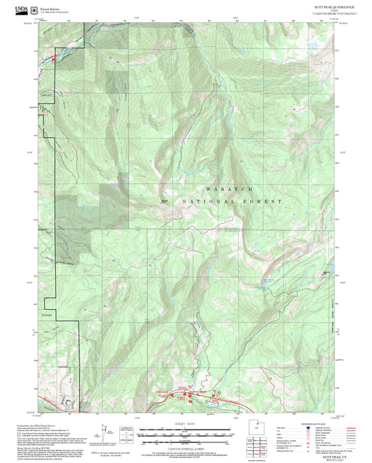 2025 Forest Service Topo Map of Hoyt Peak Utah