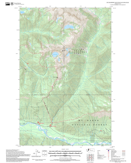2025 Forest Service Topo Map of Huckleberry Mountain Washington
