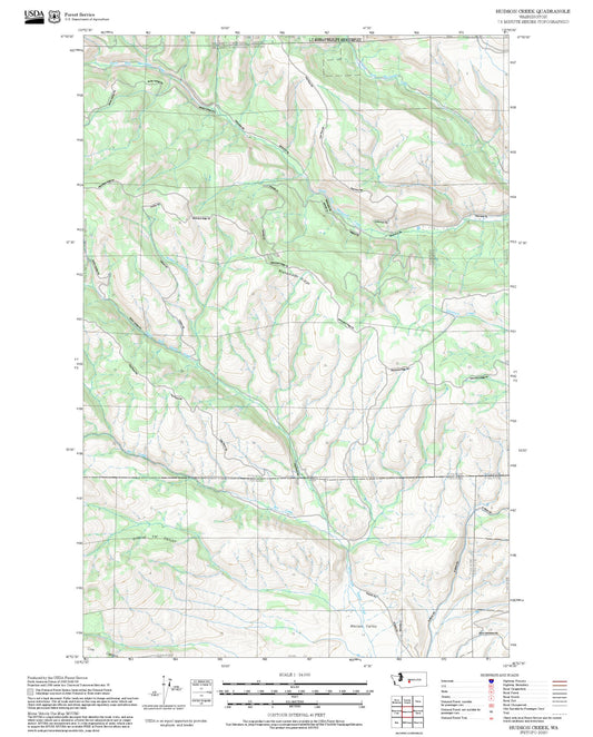 2025 Forest Service Topo Map of Hudson Creek Washington