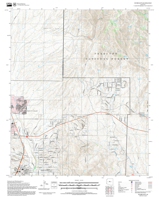 2025 Forest Service Topo Map of Humboldt Arizona