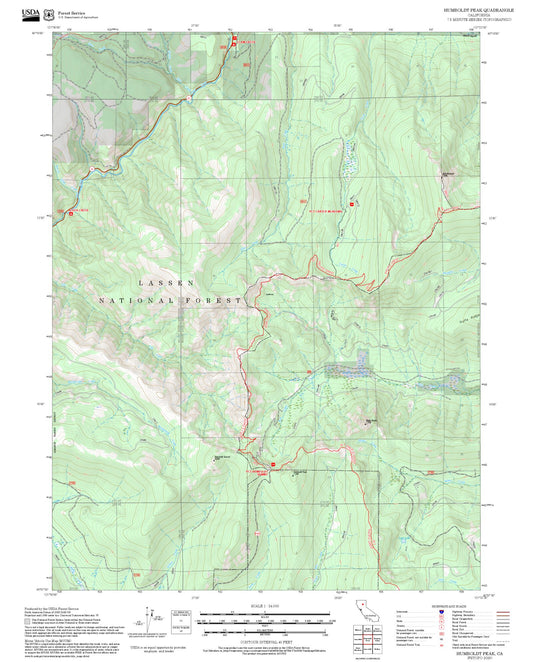 2025 Forest Service Topo Map of Humboldt Peak California
