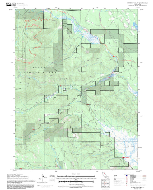 2025 Forest Service Topo Map of Humbug Valley California