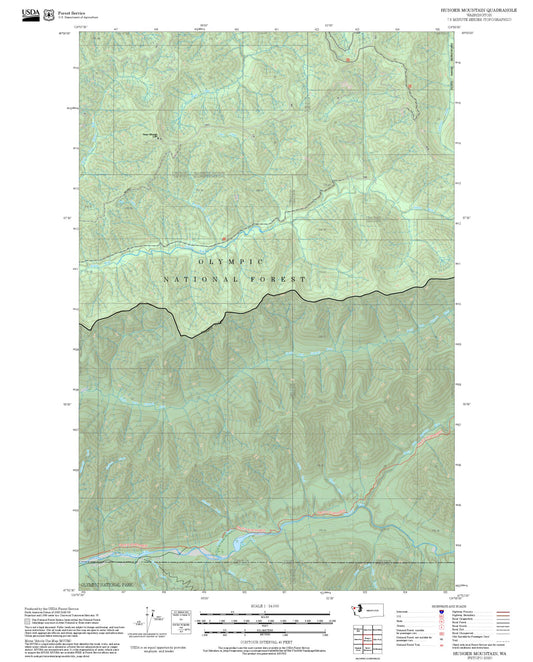 2025 Forest Service Topo Map of Hunger Mountain Washington