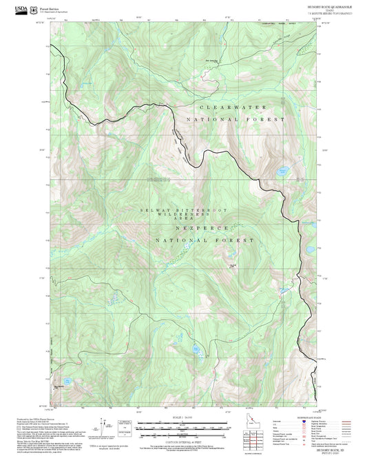 2025 Forest Service Topo Map of Hungry Rock Idaho