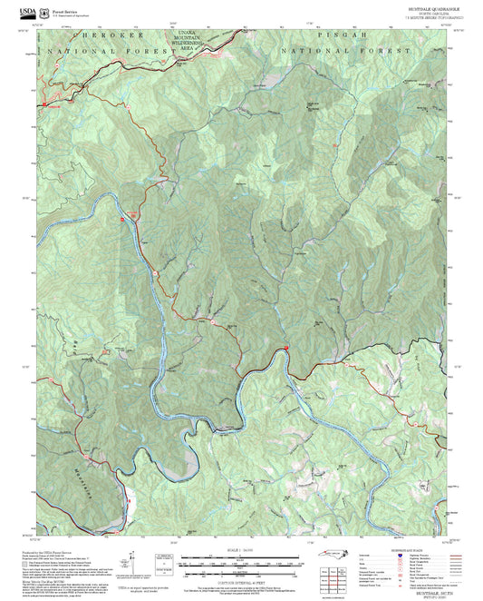 2025 Forest Service Topo Map of Huntdale North Carolina