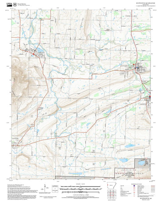 2025 Forest Service Topo Map of Huntington Arkansas