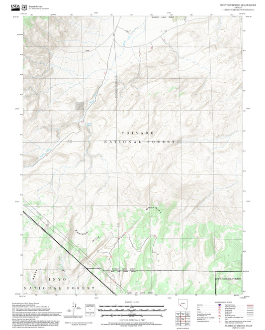 2025 Forest Service Topo Map of Huntoon Spring Nevada