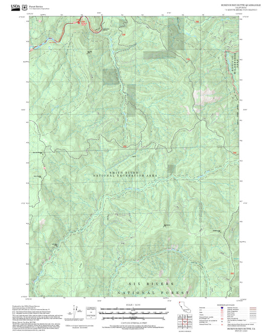 2025 Forest Service Topo Map of Hurdygurdy Butte California