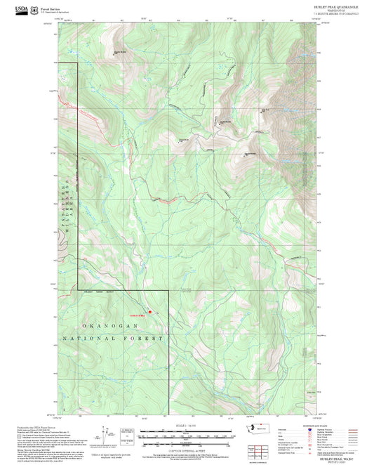 2025 Forest Service Topo Map of Hurley Peak Washington