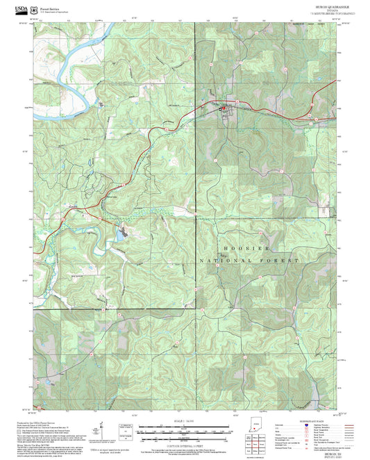 2025 Forest Service Topo Map of Huron Indiana