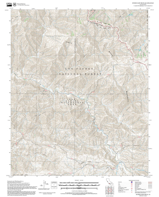 2025 Forest Service Topo Map of Hurricane Deck California
