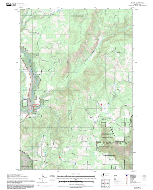 2025 Forest Service Topo Map of Husum Washington