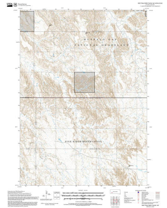 2025 Forest Service Topo Map of Hutmacher Table South Dakota