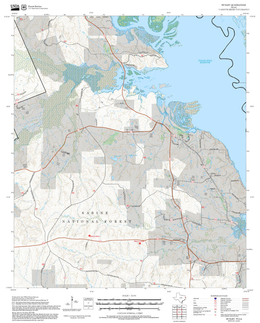 2025 Forest Service Topo Map of Huxley Texas