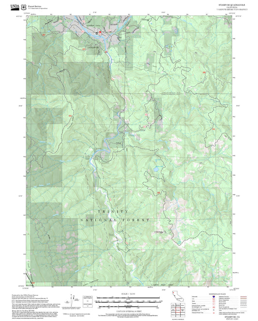 2025 Forest Service Topo Map of Hyampom California