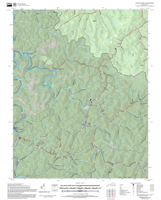 2025 Forest Service Topo Map of Hyden East Kentucky
