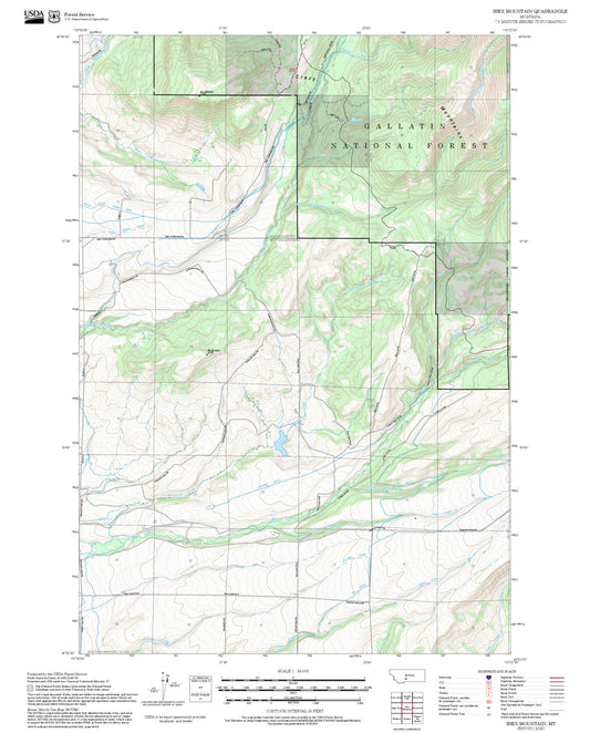 2025 Forest Service Topo Map of Ibex Mountain Montana